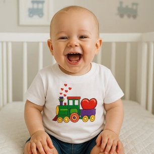 T-shirt du train de jour Valentines pour bébé garç