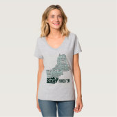 T-shirt du V-Cou des femmes augmentées de la (Devant entier)