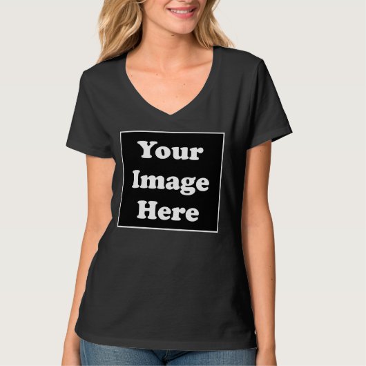 T-shirt du V-Cou des femmes vides faites sur (Devant)