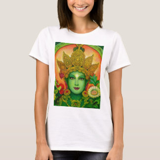 T-shirt du visage de Tara vert de déesse