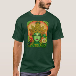 T-shirt du visage de Tara vert de déesse