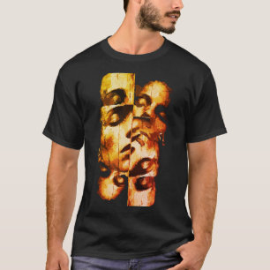 T-shirt Dualité en or – Portrait moderne abstrait