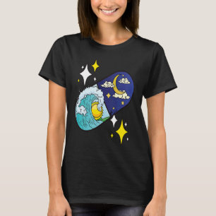 T-shirt Dualité Grande Vague Yin Yang Balance Art Japonais