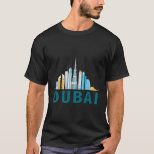 T-shirt Dubaï Émirats Arabes Unis Skyline Burj Khalifa Sk