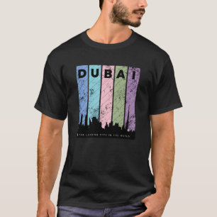 T-shirt Dubaï noire et colorée La ville leader dans le mon