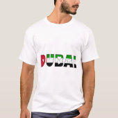 T-shirt Dubaï UAE Hearts Typographie Pays Drapeau (Devant)