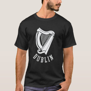 T-shirt Dublin Harpe Irlandaise Celtique Médiévale Emblème