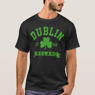 T-shirt Dublin Ireland Est 988 Clover Leaf Shamrock St. Pa