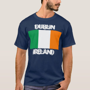 T-shirt Dublin, Irlande avec drapeau irlandais