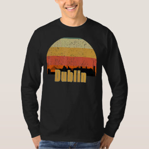 T-shirt Dublin Irlande Skyline Silhouette Sunset I Love Du