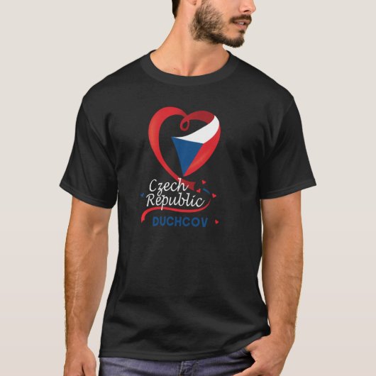T-shirt Duchcov République Tchèque Drapeau Cardiaque Lion  (Devant)