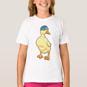 T-shirt Duck at Swimming with Swimming goggles