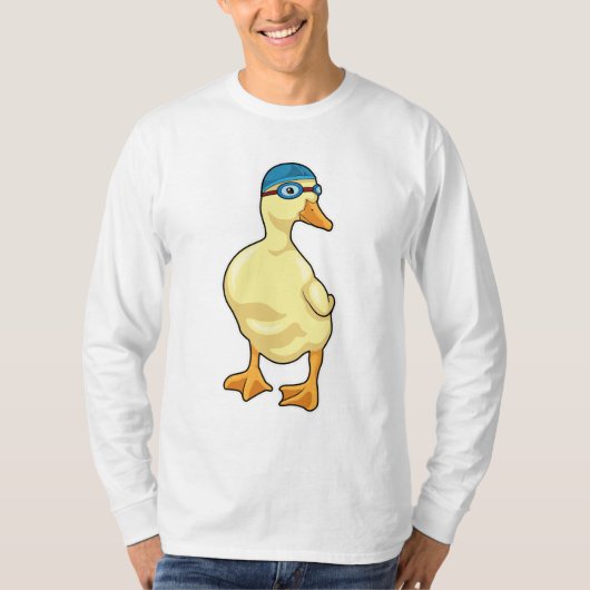 T-shirt Duck at Swimming with Swimming goggles (Devant)