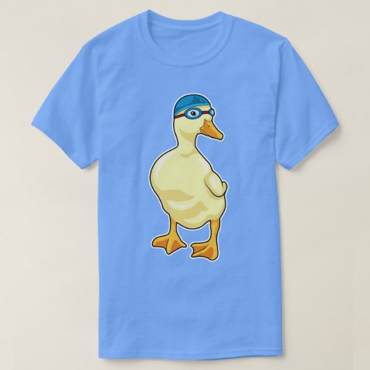 T-shirt Duck at Swimming with Swimming goggles (Design devant)