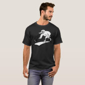 T-shirt Duck Bowler Bowling Ball Carton noir et noir d (Devant entier)