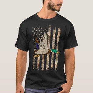 T-shirt Duck Camo Us Drapeau Chasseur Patriotique Vintage 