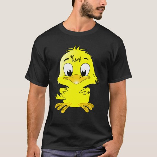 T-SHIRT DUCK CHICK EASTER ANIMAL BABY CUTE FLUFFY YELLOW (Devant)
