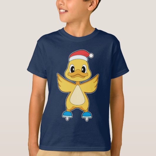 T-shirt Duck Christmas Ice skating (Devant)