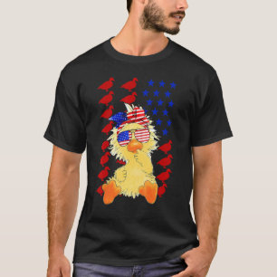 T-shirt Duck Drapeau américain Duck 4 juillet patriotique