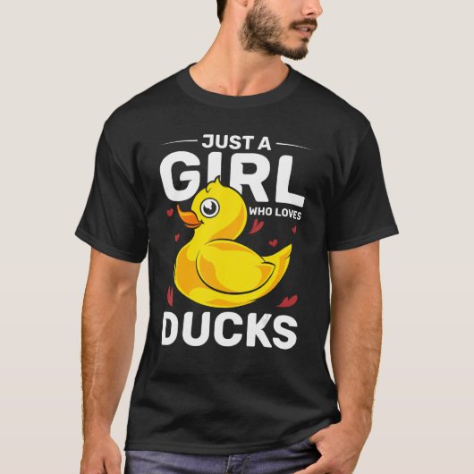 T-shirt Duck Femmes Juste Une Fille Qui Aime Canards Rubbe (Devant)
