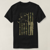 T-shirt Duck Hunter Drapeau Américain Camo Duck Chasse C (Design devant)