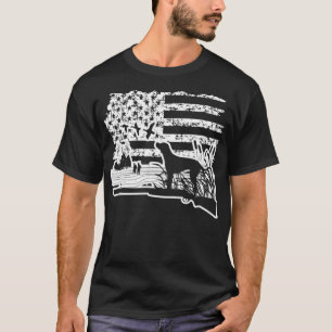 T-shirt Duck Hunter Drapeau bulldog