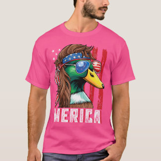 T-shirt Duck Hunter Usa Flag Merica Funny Waterfowl Huntin