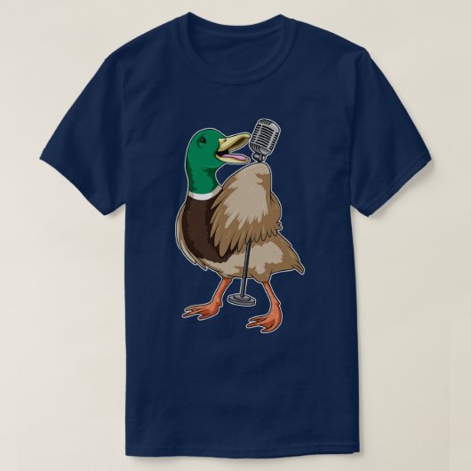 T-shirt Duck Singer Microphone Music (Design devant)