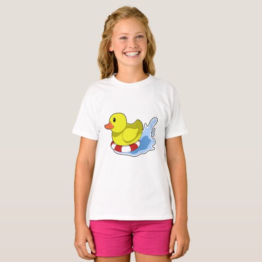 T-shirt Duck with Swim ring à Water.PNG (Devant entier)