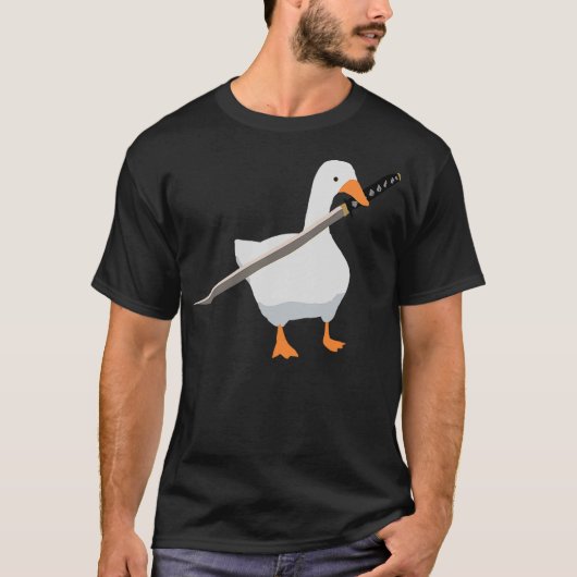 T-shirt Duck with sword Duck wielding a Katana knife Goose (Devant)