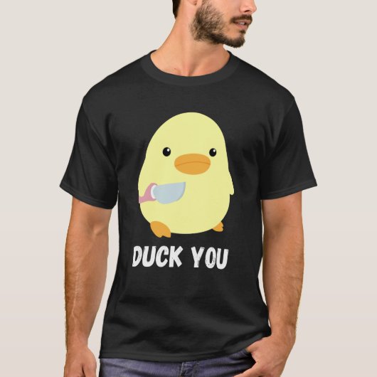 T-shirt Duck You Duck With Knife Meme Humoristique (Devant)