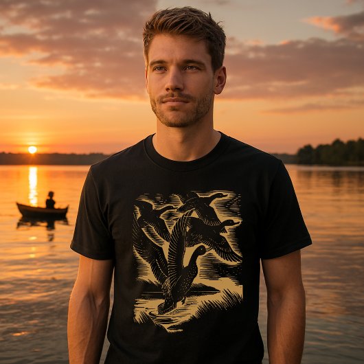 T-shirt Ducks In Flight Vintage Art Deco