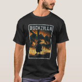 T-shirt Duckzilla Retro Poster Outfit Funny Duck Appareils (Devant)