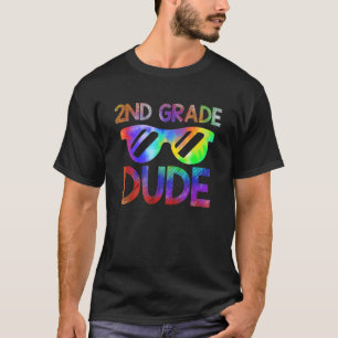 T-shirt Dude 2e année Retour à l'école Tie Dye Boy Girl Su