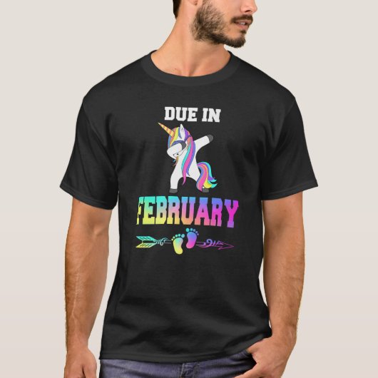 T-shirt Due Date February Pregnancy Announcement (Devant)