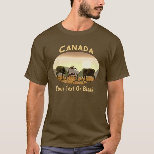 T-shirt Duel de caribous - Canada (Devant)