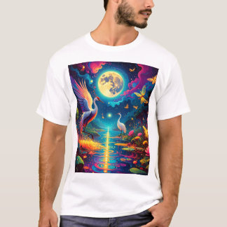 T-shirt Duet de grue et de libellule