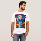 T-shirt Duet de grue et de libellule (Devant entier)