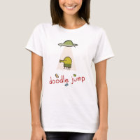 T-shirt d'UFO de saut de griffonnage