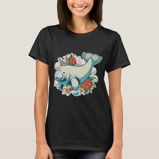 T-shirt dugong rétro (Devant)