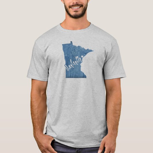 T-shirt Duluth Minnesota Grain de bois (Devant)