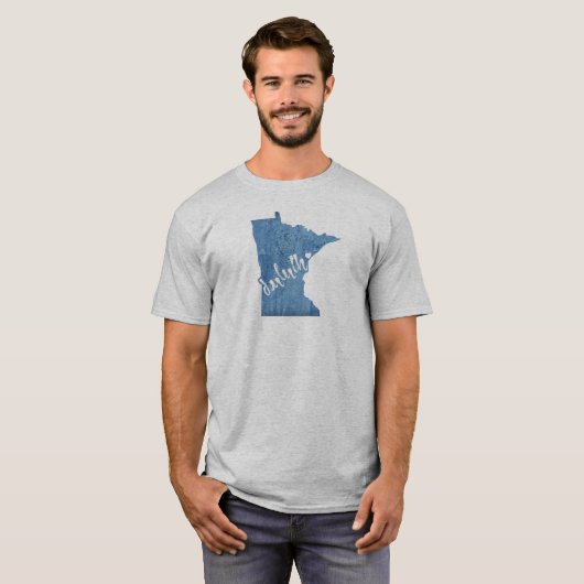 T-shirt Duluth Minnesota Grain de bois (Devant entier)