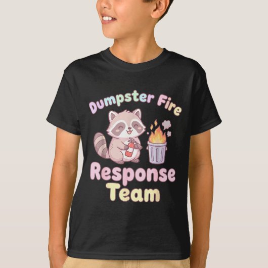 T-shirt Dumpster Fire Resnse Team Raccoon Kawaii  (Devant)