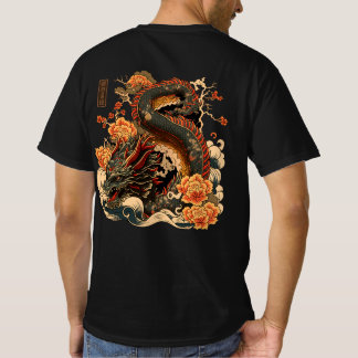 T-shirt d'un dragon à la japonaise traditionnelle