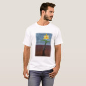T-shirt d'une arme à feu à une fleur (Devant entier)