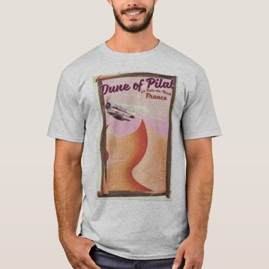 T-shirt Dune de Pilat, Dunes affiche de voyage France vint (Devant)