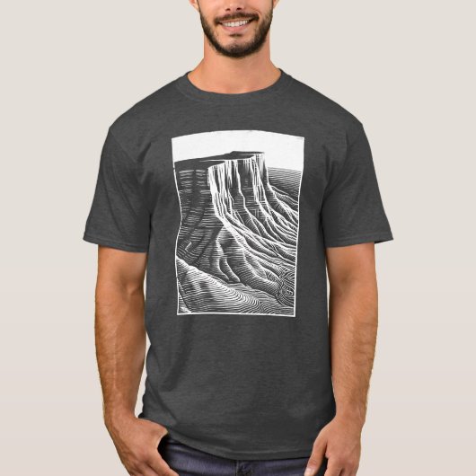 T-shirt Dunes de sable dessinées au désert (Devant)