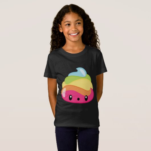 T-Shirt Dunette Emoji d'arc-en-ciel (Devant entier)
