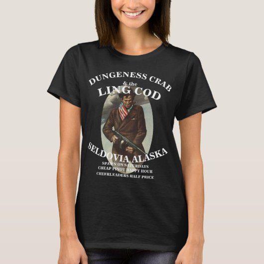 T-SHIRT DUNGENESS CRAB & LING COD SELDOVIA ALASKA AK (Devant)