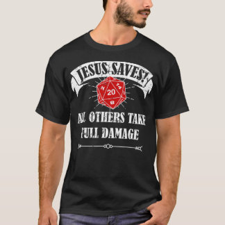 T-shirt Dungeon Game Dragons Master Adventure Jesus Saves